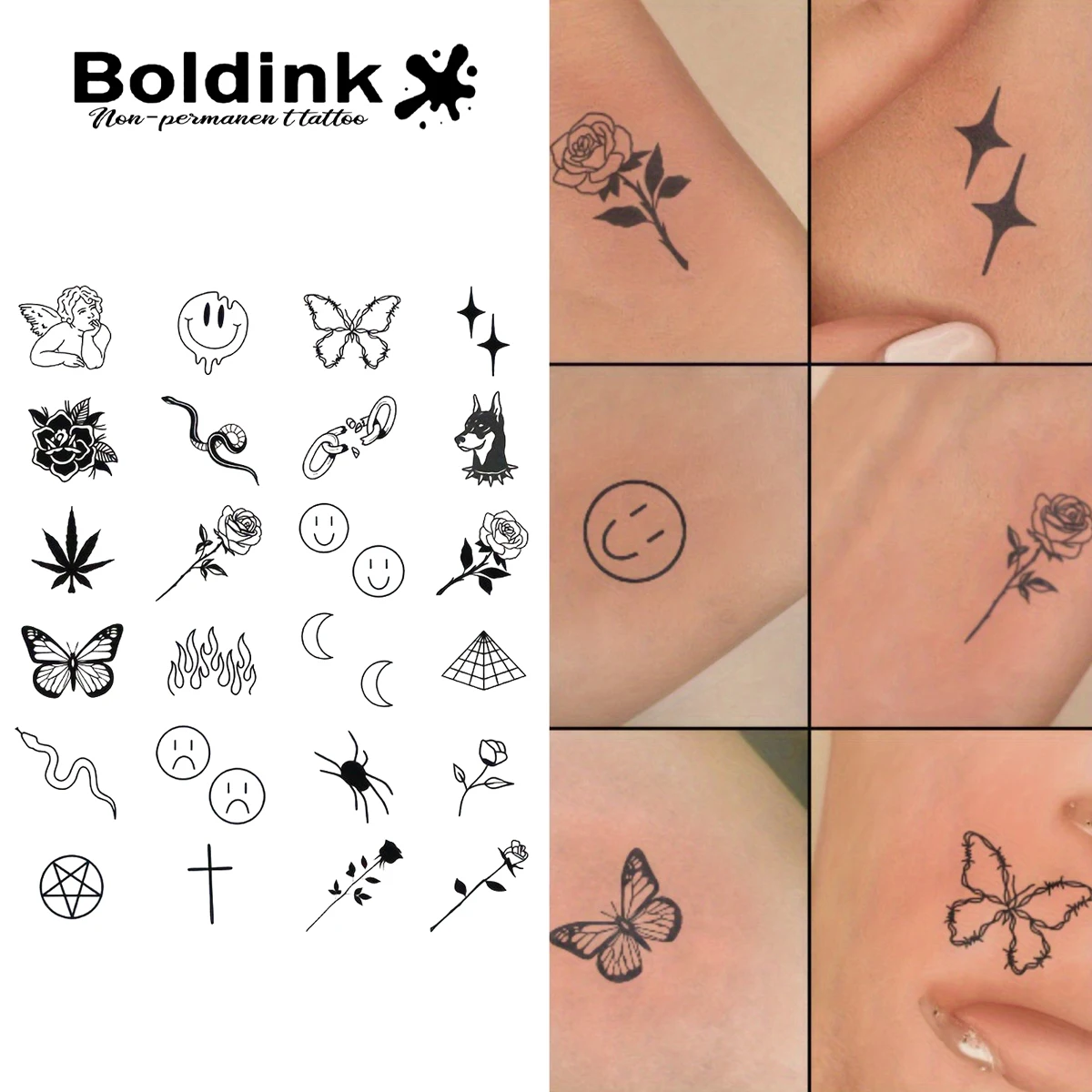 Small pattern design Temporary Tattoo,Lasts To 15 Days New Technology Magic Waterproof Semi Permanent Sticker.