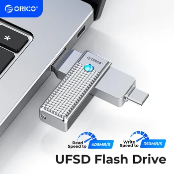 ORICO UFSD 듀얼 플래시 드라이브, 고속 펜 드라이브, OTG C타입, USB A 듀얼 인터페이스, 맥북 안드로이드용, 405 MB/S, 2 in 1 