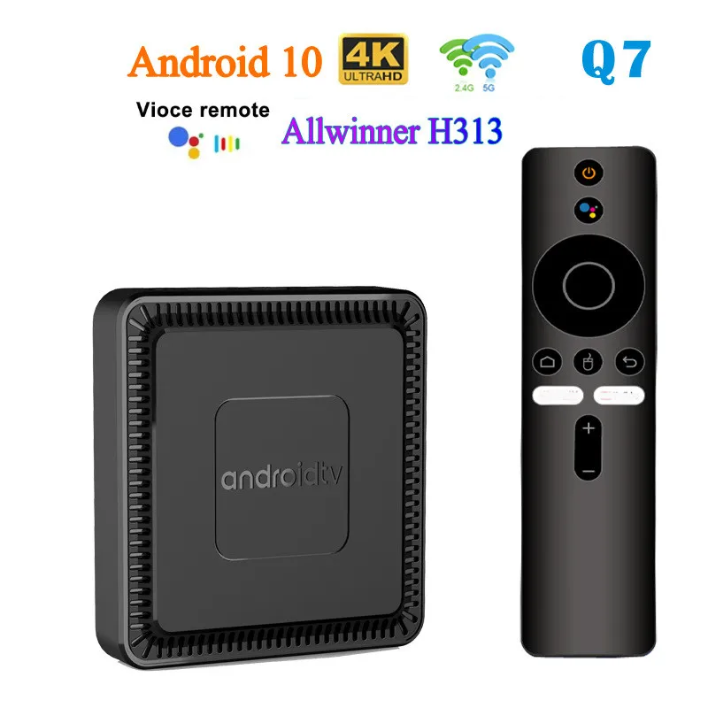 

Q7 TV Box 2GB 8GB Allwinner H313 4K H.265 2.4G Wifi BT5.2 Android 10.0 Media Player Set Top Box