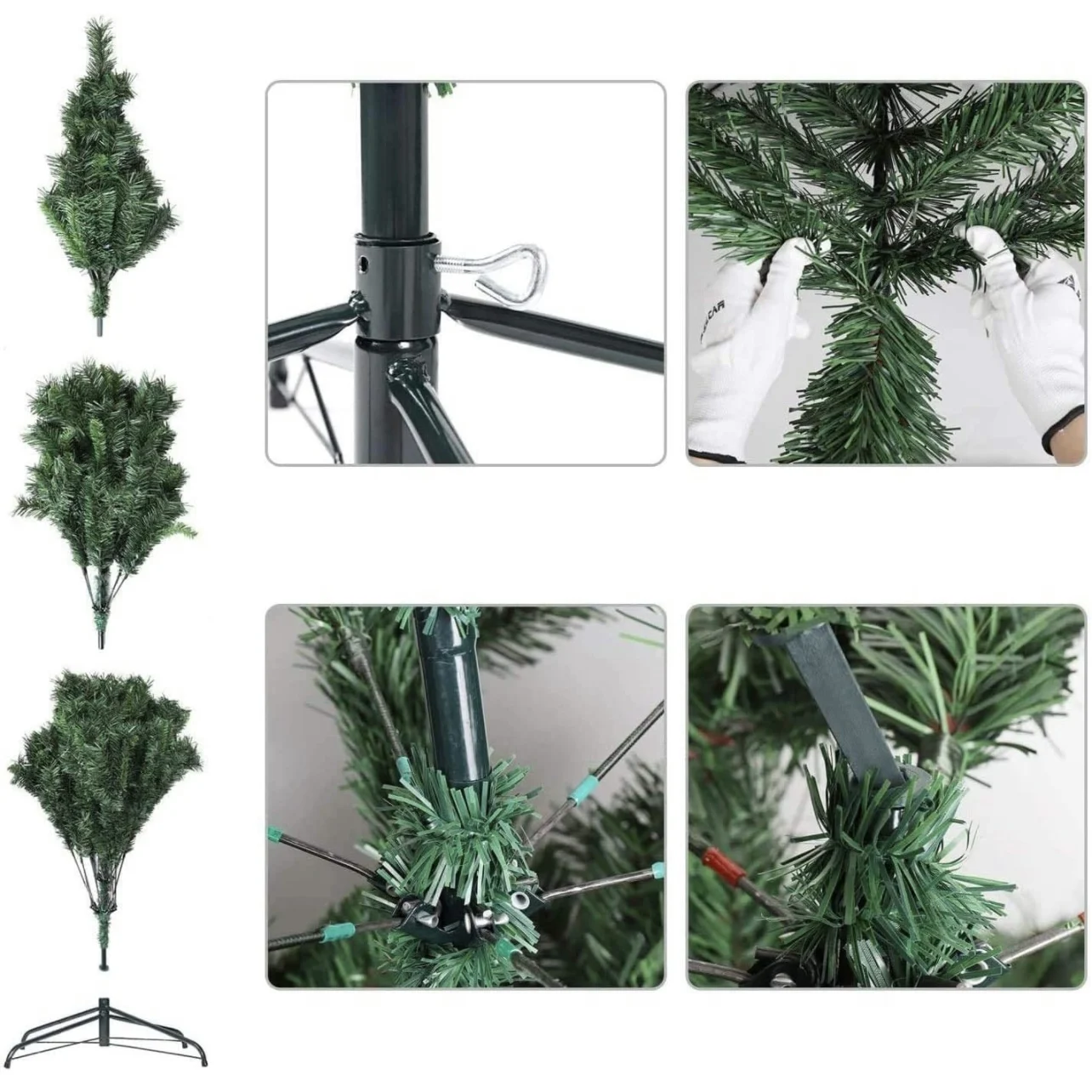 Pet Árvore de Natal Artificial, PET Artificial PVC Leaf Christmas Tree, Árvore Verde, Decoração de Casa, Jardim, Shopping, Restaurante, 60cm, 90cm, 120cm, 150cm, 180cm, 210cm, Enviado da Espanha