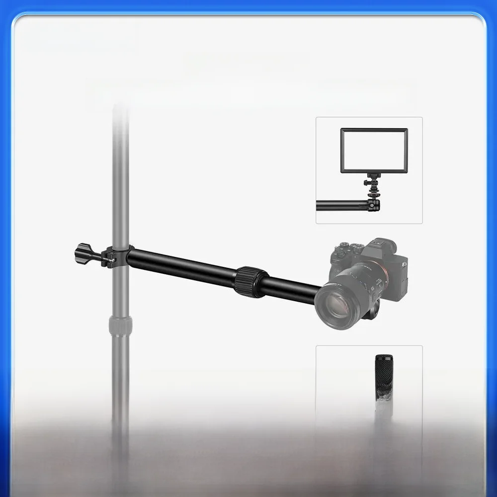 NEEWER Ramię do montażu kamery nad głową, 11,8"-20"/30-51 cm Teleskopowe ramię przedłużające do stojaka na biurko z mocowaniem głowicy kulowej 1/4" — zdjęcie produktu 7