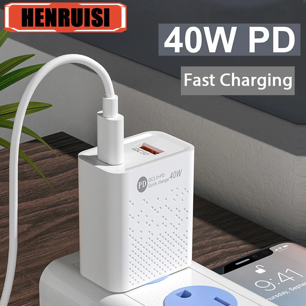 

40W USB C Charger Quick Charge QC 3.0 PD Charger Type C Fast Charging For iPhone Xiaomi Samsung Huawei Phone Charger Adapter