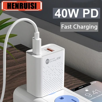 40W USB C şarj hızlı şarj QC 3.0 PD şarj tipi C hızlı şarj iPhone Xiaomi Samsung Huawei telefon şarj adaptörü