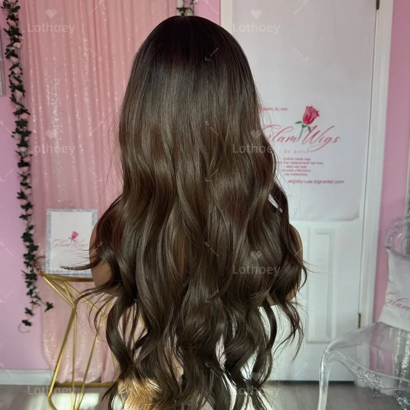 13x4 초콜릿 브라운 레이스 프론트 인모 가발 바디 웨이브 인모 가발 다크 브라운 13x6 레이스 프론탈 가발 여성용