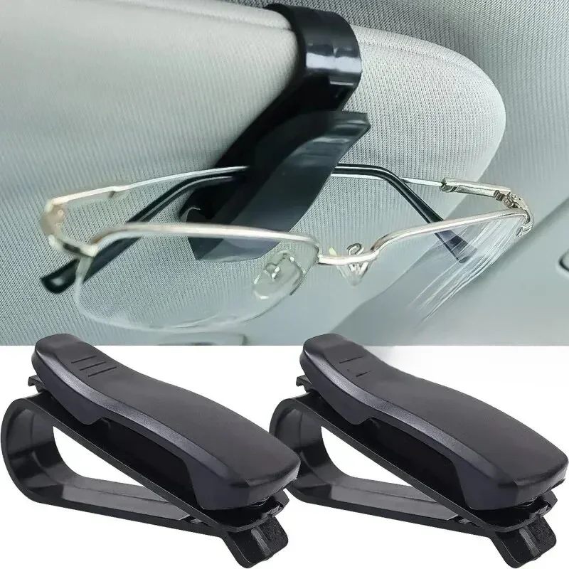 2 pièces universel voiture Auto pare-soleil lunettes boîte lunettes de soleil pince carte porte-billet attache stylo étui lunettes Clips accessoires