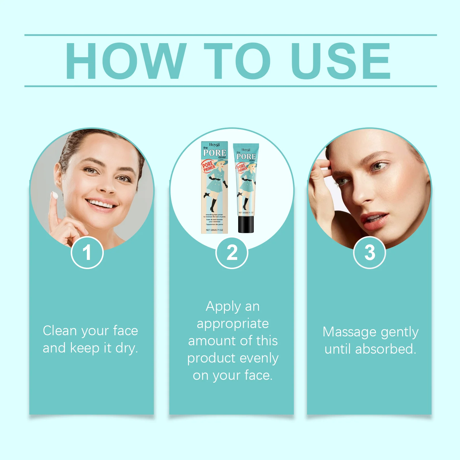 Hoygi – primaire de maquillage pour le visage, hydratant, longue durée, Non collant, même le teint, contrôle de l'huile, résistant à la sueur, lissant les pores