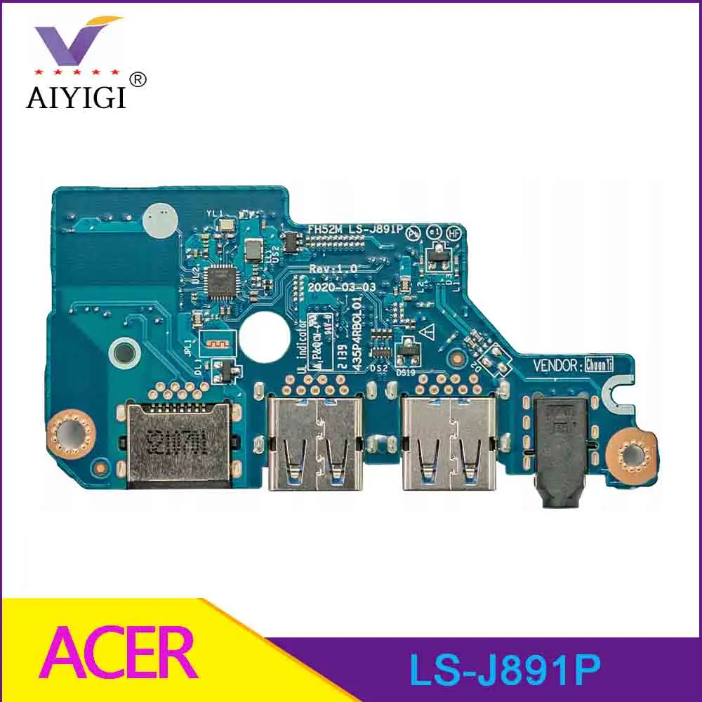 Original For Acer Helios 300 PH315-53-72XD 15.6 USB Audio Board LS-J891P