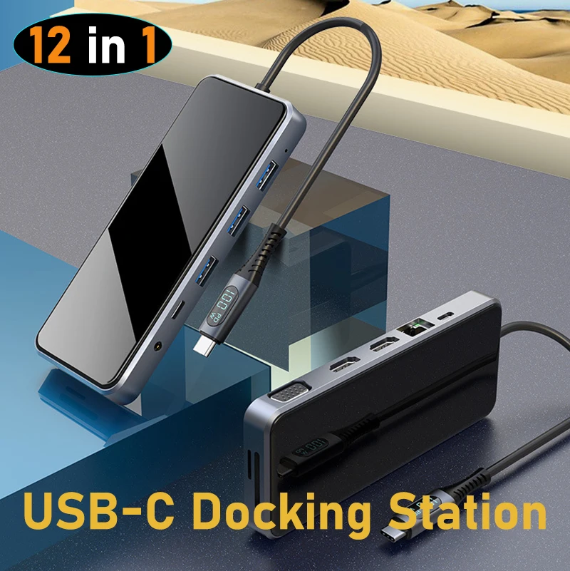 

USB Type-C MST HUB USB-C docking station 2x hdmi for laptop accessories MacBook Thunderbolt Dock HD Mac mini Dell Lenovo HP ASUS