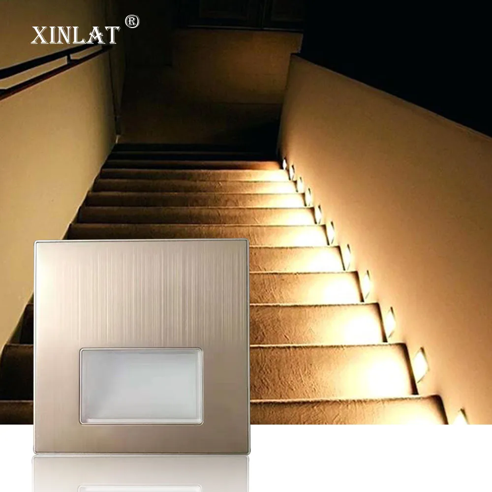 

Stairs Led Light Recessed Nightlights 220V 110V Footlight Interio Wall Lamp Gold Light for Step Foyer Living Room House Decor