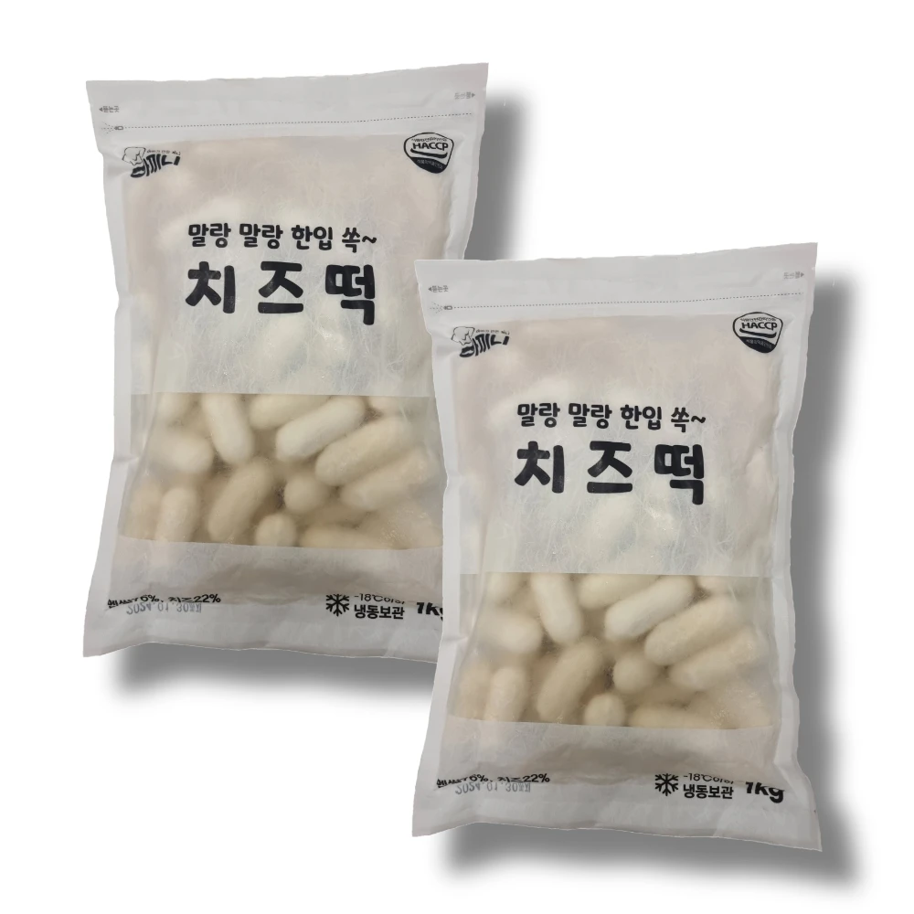 Aakini cheese rice cake (frozen) 2kg tteokbokki children's snack/cheese rice cake 1kg x 2 bags