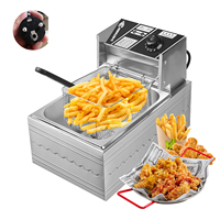 2500W 6L 220V Electric Deep Fryer Stainless Steel Electric Fryer Household Chips Frying Pan French Fries Making Machine