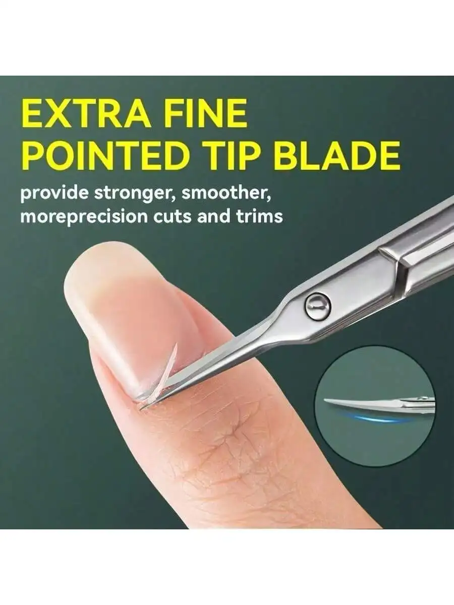 

1Pc Professional Cuticle Scissors, Stainless Steel Sharp Curved Tip for Manicure, Eyebrows, Eyelashes & Dead Skin