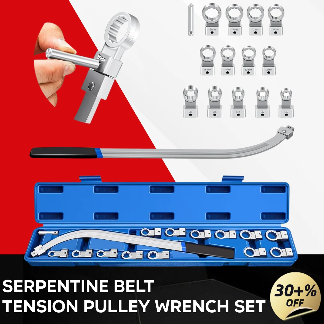 

15X Belt Tensioner Wrench Set,Timing Belt Tension Pulley Wrench Set,Universal Auxiliary Belt Tensioner Tool Kit 12-Point 12-19mm