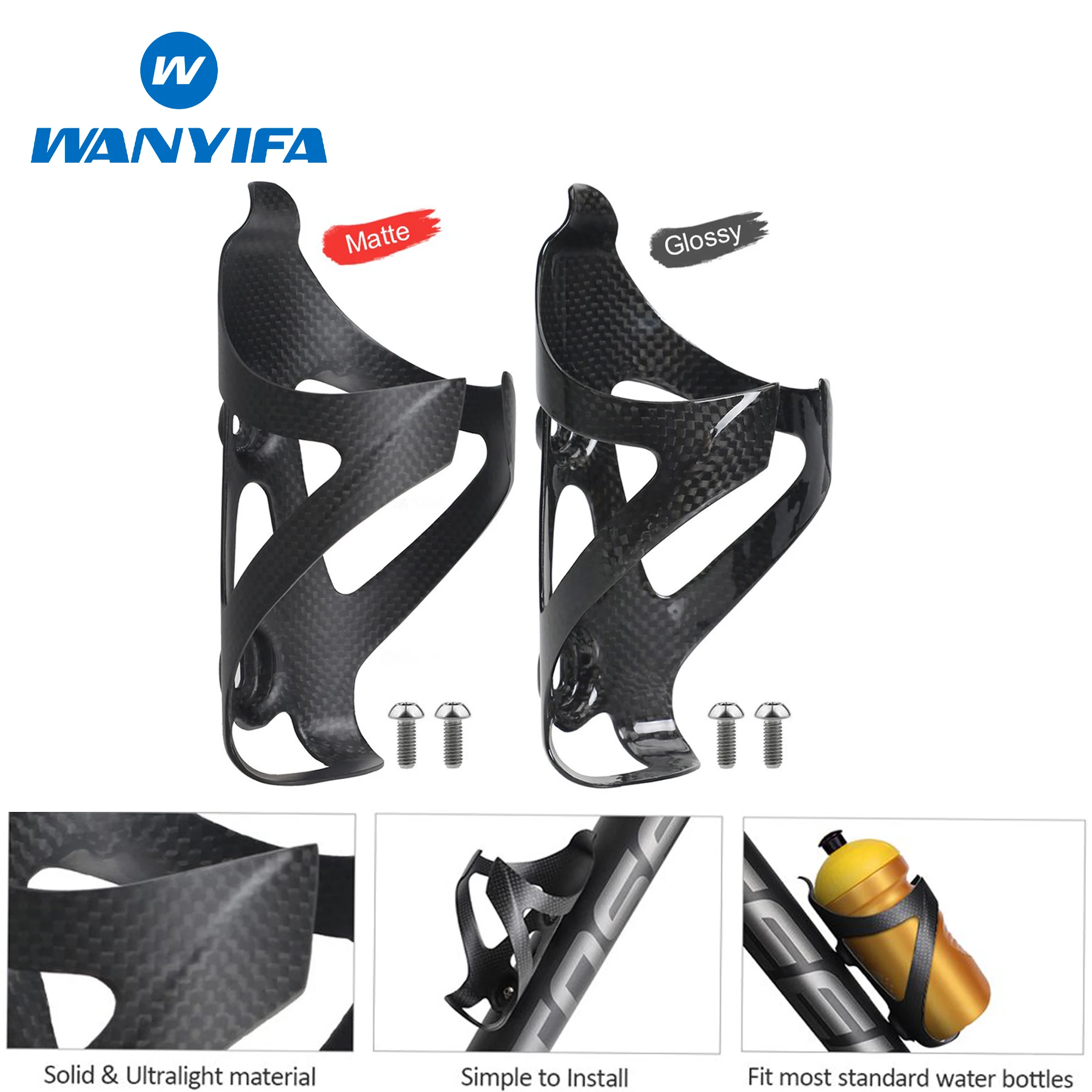 

Wanyifa 3K Carbon Fiber Water Bottle Cage Mountain Road Bike Ultralight Water Bottle Holder For Cycling Bicycle Accessories