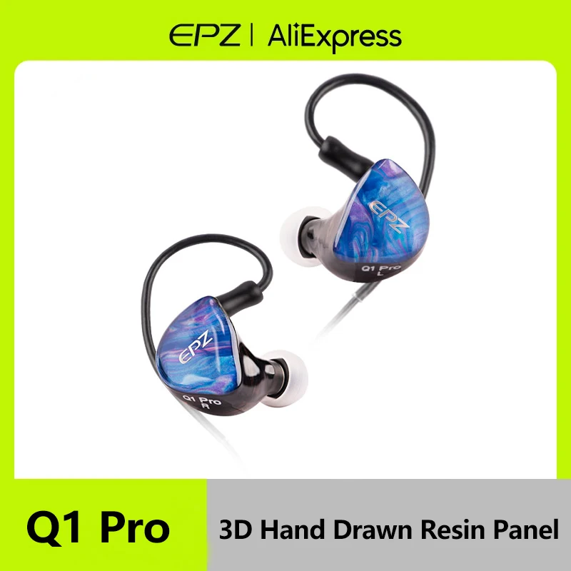 EPZ Q1 Pro Yunshuilan Wired Earphones HIFI Bass Earbuds IEM In Ear Gamer Headset MIC Type C 0.78 2 Pin Detachable Cable
