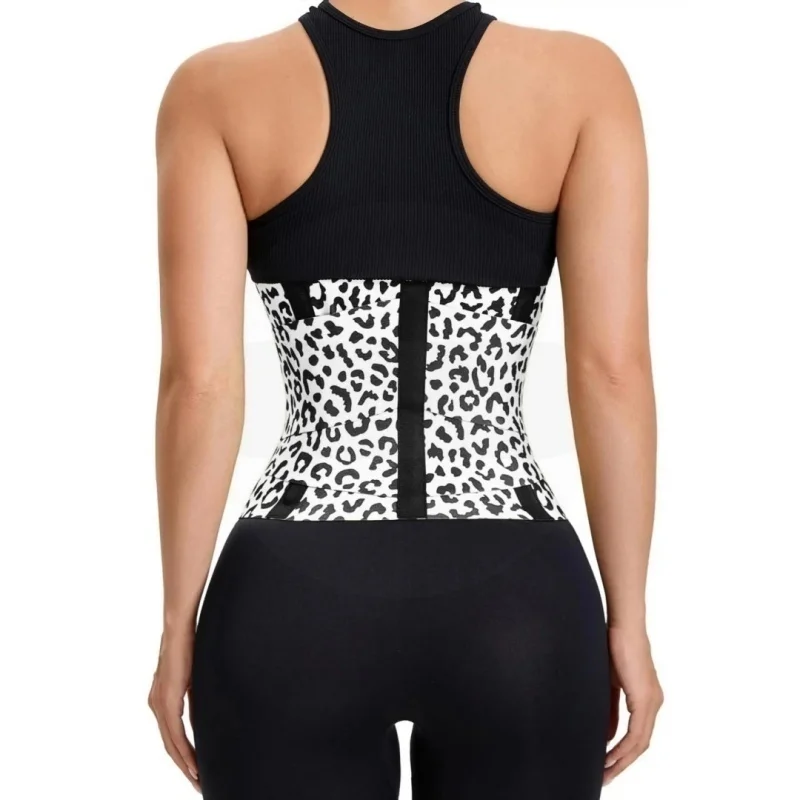 Women's Leopard Print Triple-Wrap Waist Cincher | High-Stretch Nylon Shaper Belt | Adjustable Velcro Compression Waist Band | 2-in-1 for Fitness & Everyday Styling