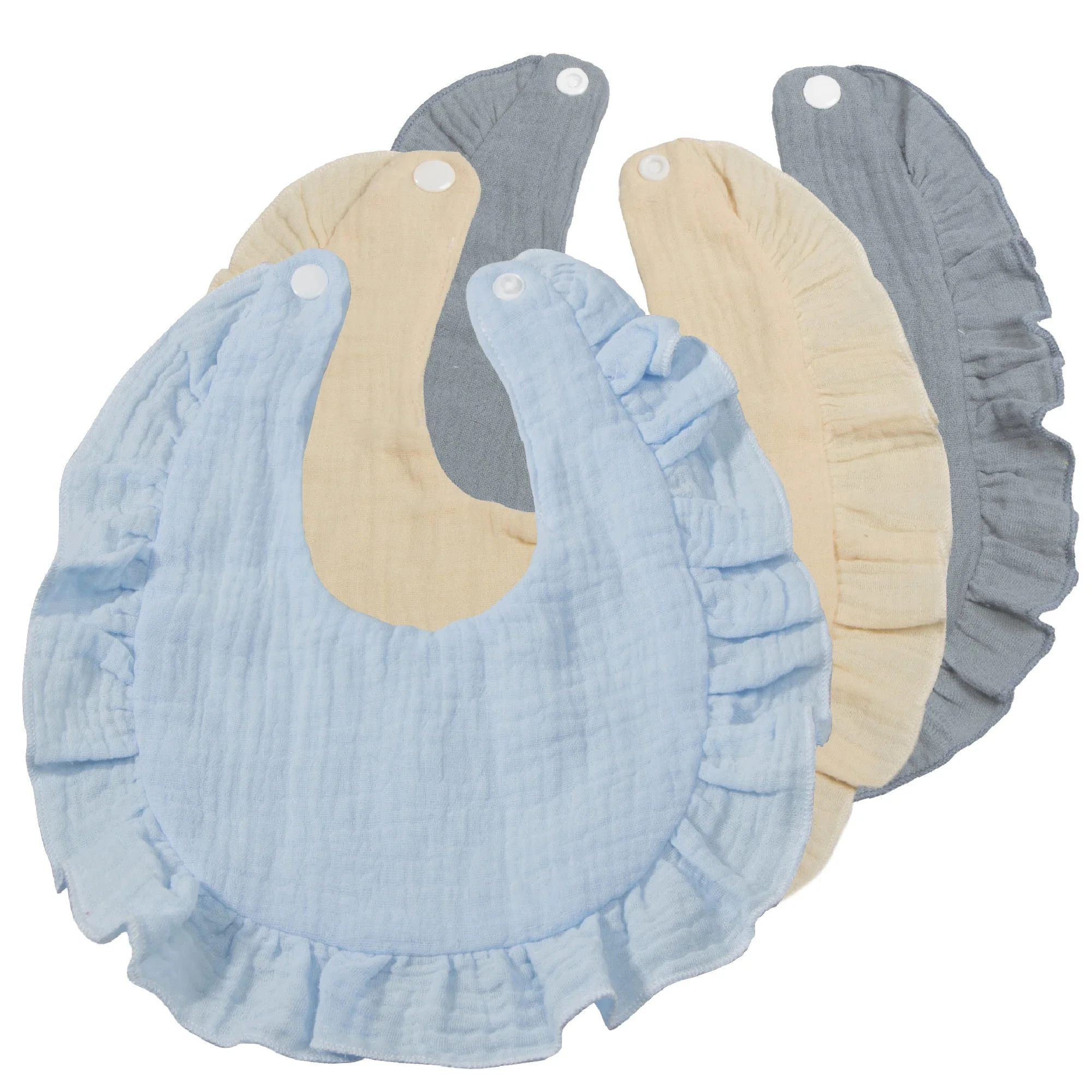 Bavoirs unisexes en mousseline de coton pour bébé, doux et absorbants, fermeture à pression, parfait pour la dentition et la bave, 3 paquets