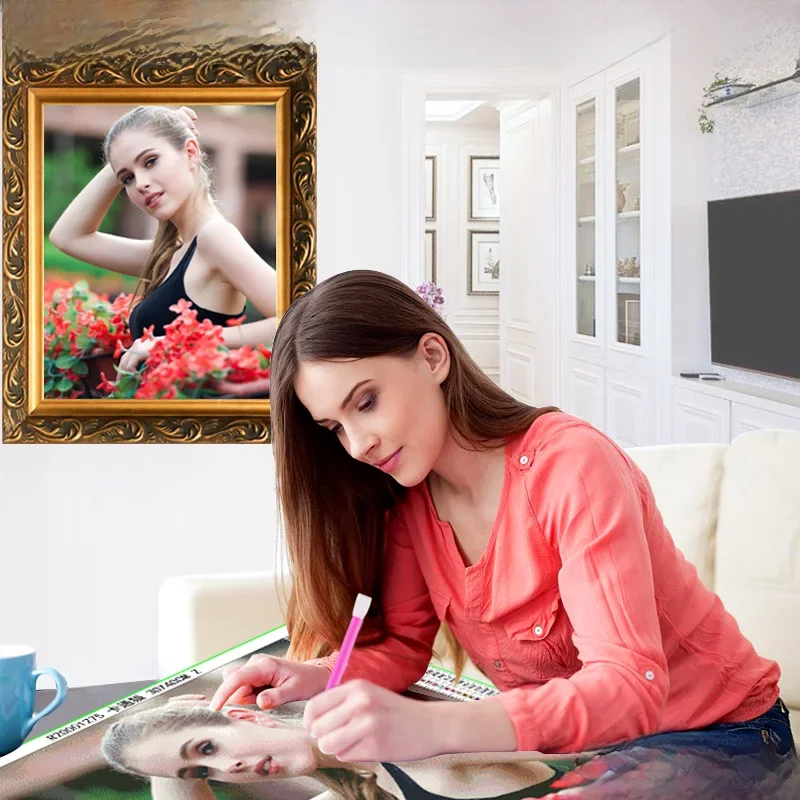 HOMFUN DIY FOTO CUSTOM Diamant Schilderij Foto van Steentjes Diamant Borduren Kralen 5D Kruissteek 5D Home Decor - afbeelding 2