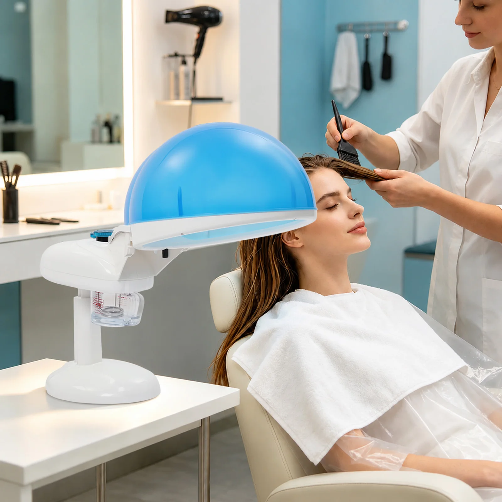 Vaporizzatore per Capelli e Vaporizzatore per il Viso, Macchina di Bellezza 2 in 1 per Trattamenti Viso e Capelli, Vaporizzatore per Capelli e Viso per Spa, Salone e Casa