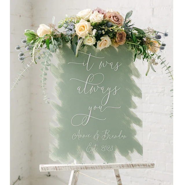 SET OF 4 painted acrylic Wedding Sign - buying 8”x11”