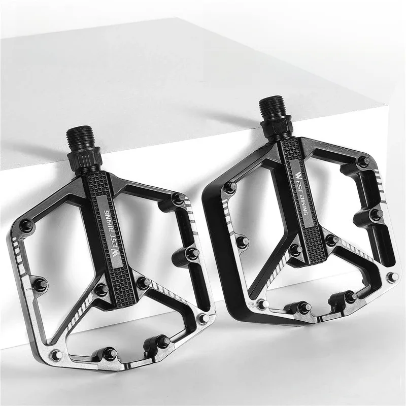 AliExpress West Biking WEST BIKING DU Bearing Bicycle Pedal Anti-slip Cycling Pedal Ultralight Aluminum Alloy MTB Road Bike