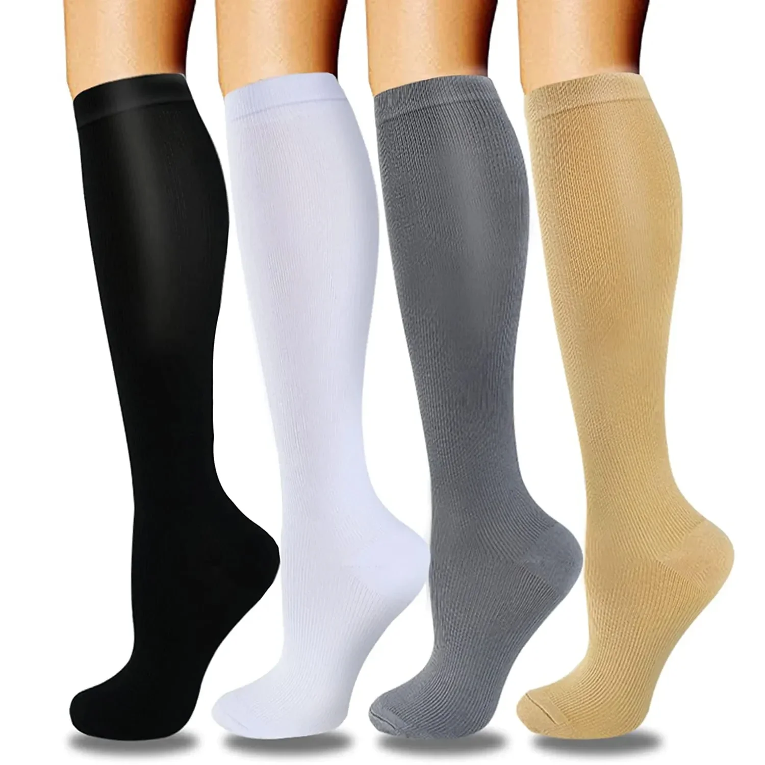 Chaussettes de Compression pour hommes et femmes, chaussettes serrées pour favoriser la Circulation sanguine, pour infirmières, traitement médical, grossesse, gymnastique, randonnée, course à pied