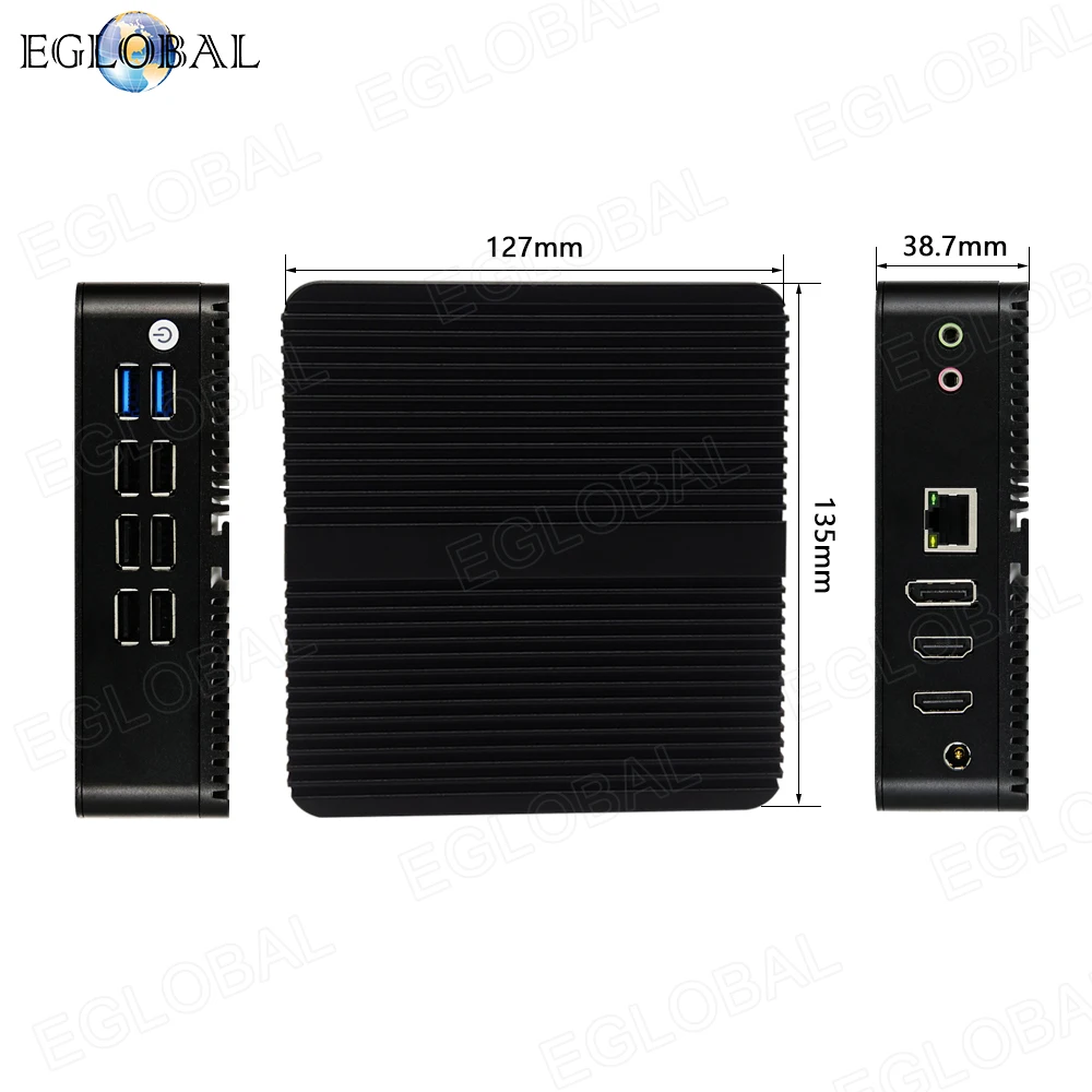 Imagem -05 - Eglobal-mini pc Intel Celeron M4b-j6412 Laptop Fanless Baixo Consumo Gráficos Uhd M.2 Nvme um Slot Ddr4 ac Wifi Lan