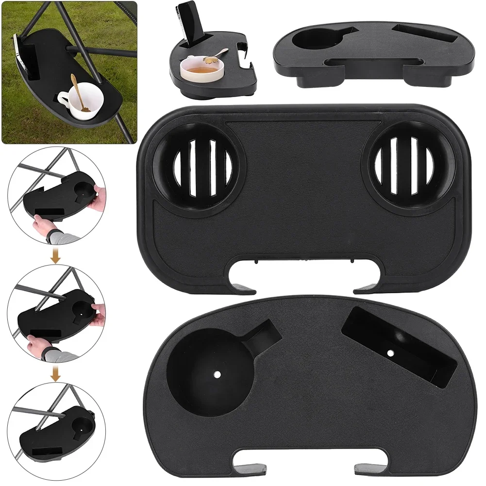Table de Chaise à réinitialisation avec Fente pour Téléphone Portable, Table d'Appoint Universelle, Utilitaire Multifonction pour Pelouse et Piscine