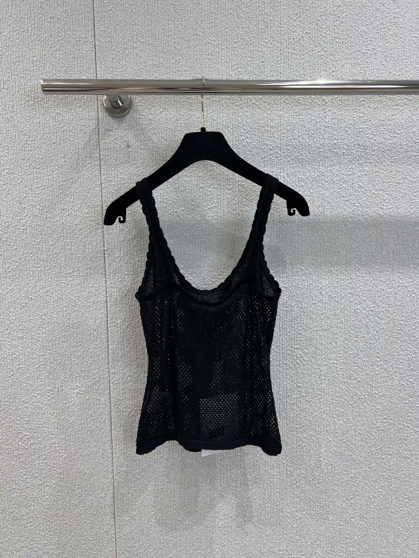 

High Quality Spring And Summer Women's Casual Fashion Hollow-Out Solid Knitting Slim Tank Tops JQ113