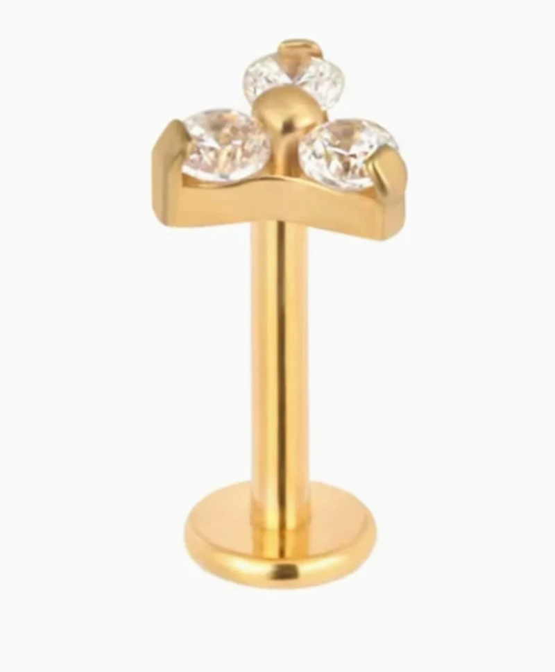 Kenbao-pendientes de cartílago con forma de 3 CZ, 10 piezas, 16G, Labret, Tragus, Helix, Piercing, lóbulo, joyería corporal, precio de fábrica, venta al por mayor