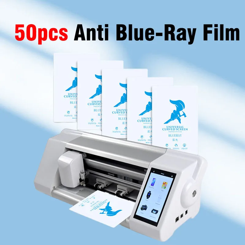 

50Pcs Anti Blue-Ray Hydrogel Film For Intelligent Cutting Machine Universal Film Protective Phone Curved Screen HD Flexible Film