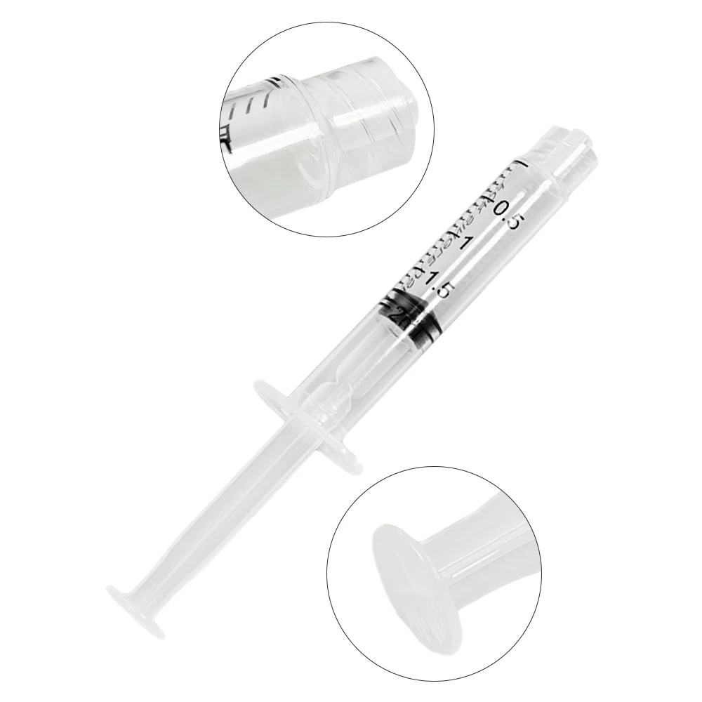100pcs 2ml Disposable Individually Sealed Packed Sterile Plastic Feeding Dental Luer Lock Syringe for Lab,animal