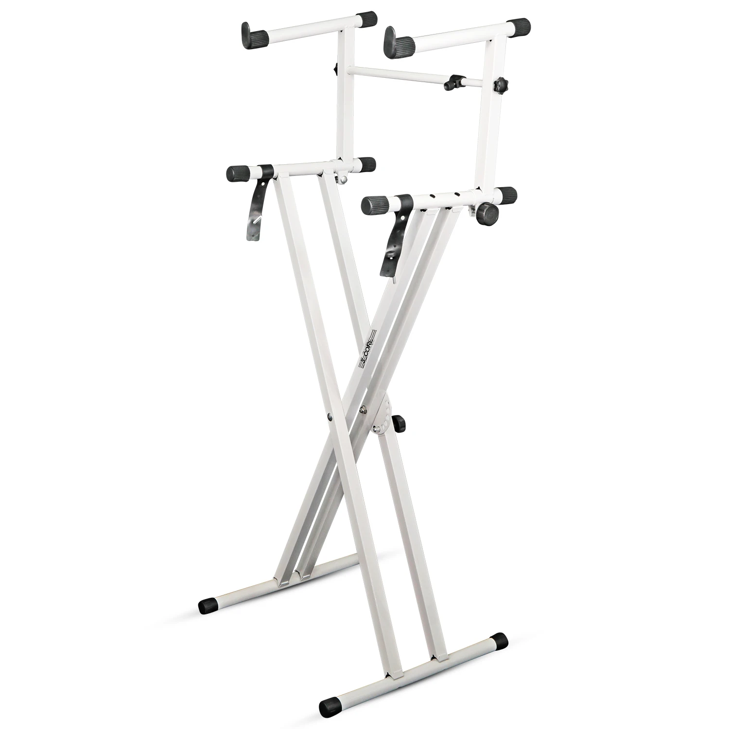 

5 Core 2 Tier Keyboard Stand Double X Style Adjustable Electric Piano Riser Holder KS 2X+2T WH