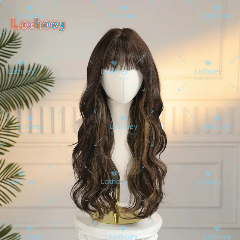 Highlight human hair wig glue-free wig brown wig silk base wig comfortable and easy to wear