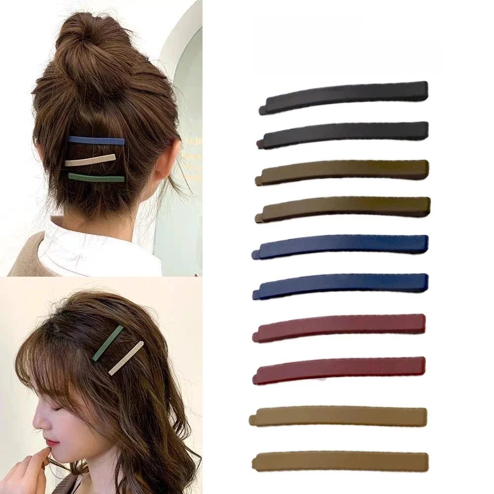 Épingle à cheveux mate de Style coréen Simple, couleur rose kaki solide, pince à cheveux pour filles et femmes, accessoires à Clips latéraux pour cheveux doux, 6 pièces
