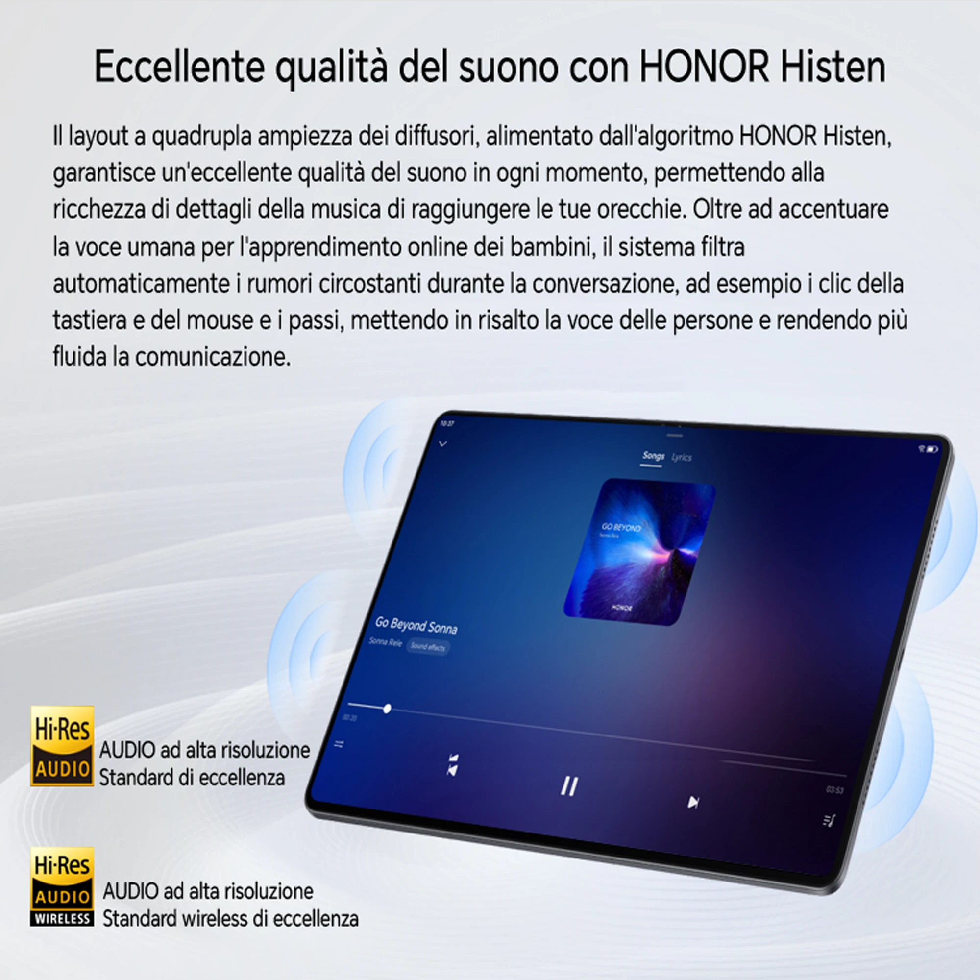 Immagine 6: Tablet HONOR Pad X8a, 8300 mAh, schermo da 11 pollici a 90Hz con protezione per gli occhi, 4 altoparlanti, Android 14, Grigio Spazio