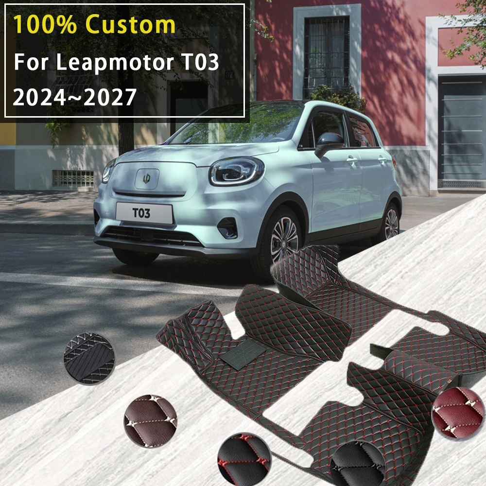 Car Floor Mats For Leapmotor T03 2024 2025 2026 2027 4seat Waterproof Pads Foot Carpets Floor Covers Auto Accessories
