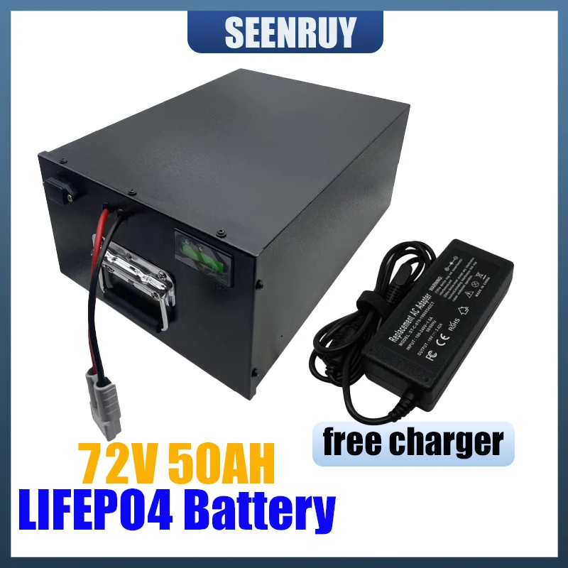 72V 50AH Lifepo4 Battery Pack with Charger smart BMS perfect for Sightseeing Vehicle Solar Energy Storage System Robot Golf Cart