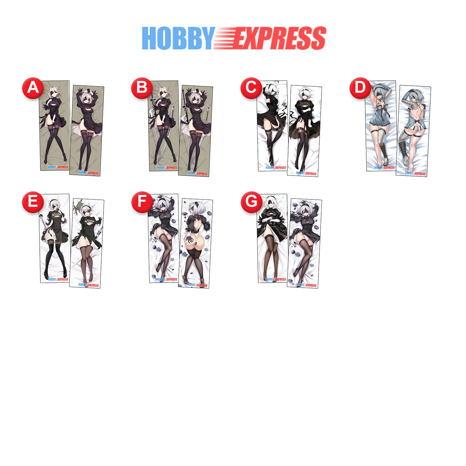 Hobby Express Anime Dakimakura Japanese Otaku Waifu Life Size Hugging Body Pillow Cover Case Doublesided NieR:Automata YoRHa