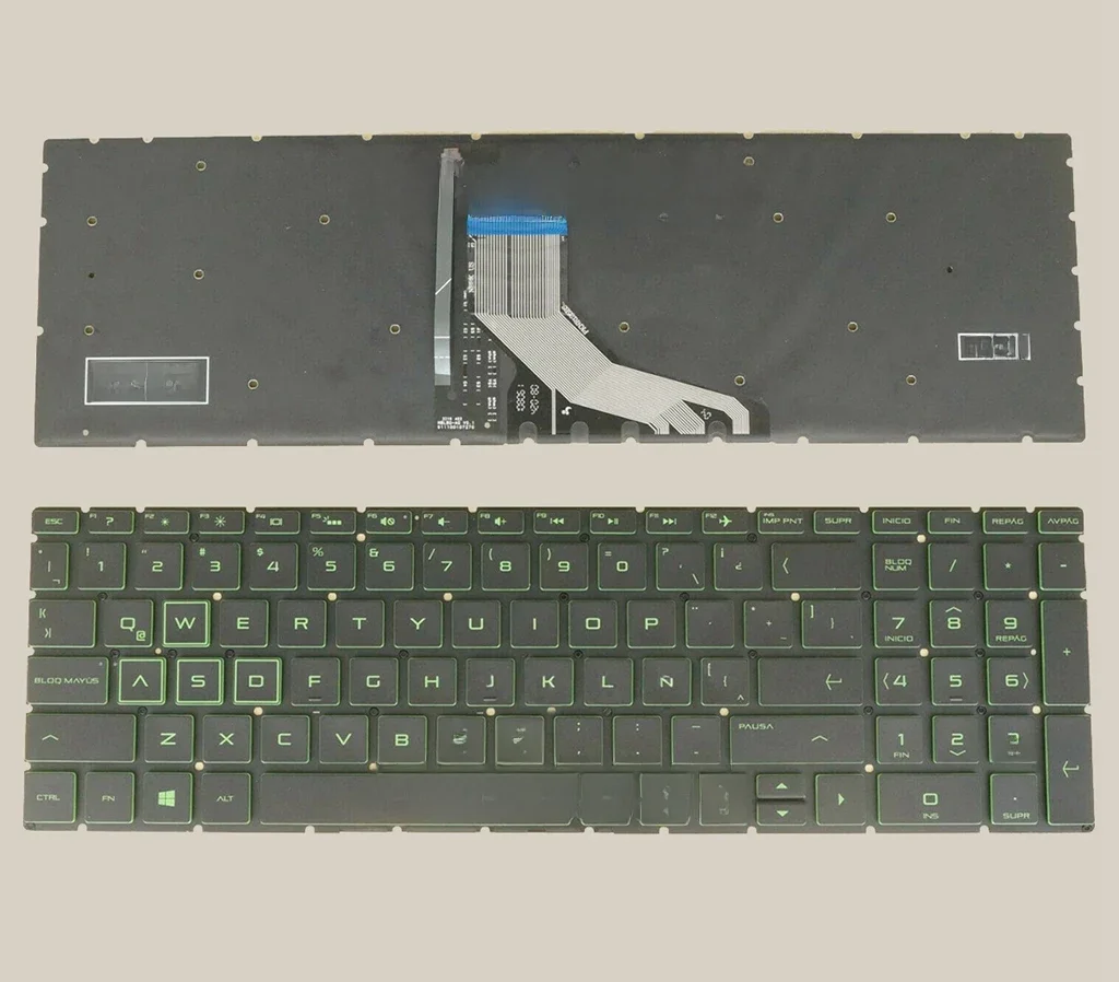 Nowa łacińska hiszpańska klawiatura Teclado do HP Pavilion GAMING 15-CX 15-CX000 15-cx0001la 15-cx0003la 15-cx0004la zielony podświetlany — zdjęcie produktu 6