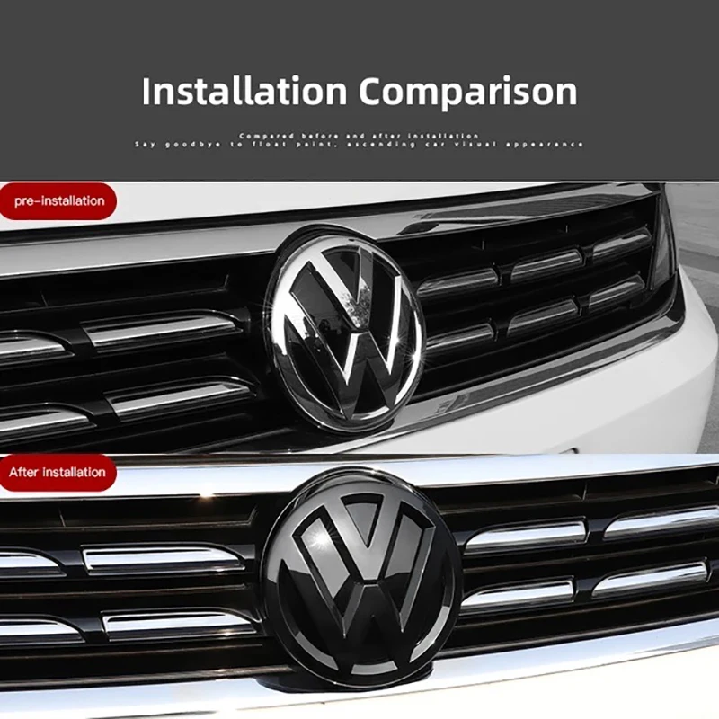 Car Front Gril Front Rear Trunk Emblem Covers Badge Sticker For VW GTI Polo Golf Passat Tiguan Arteon Touareg Taigo Caddy Jetta