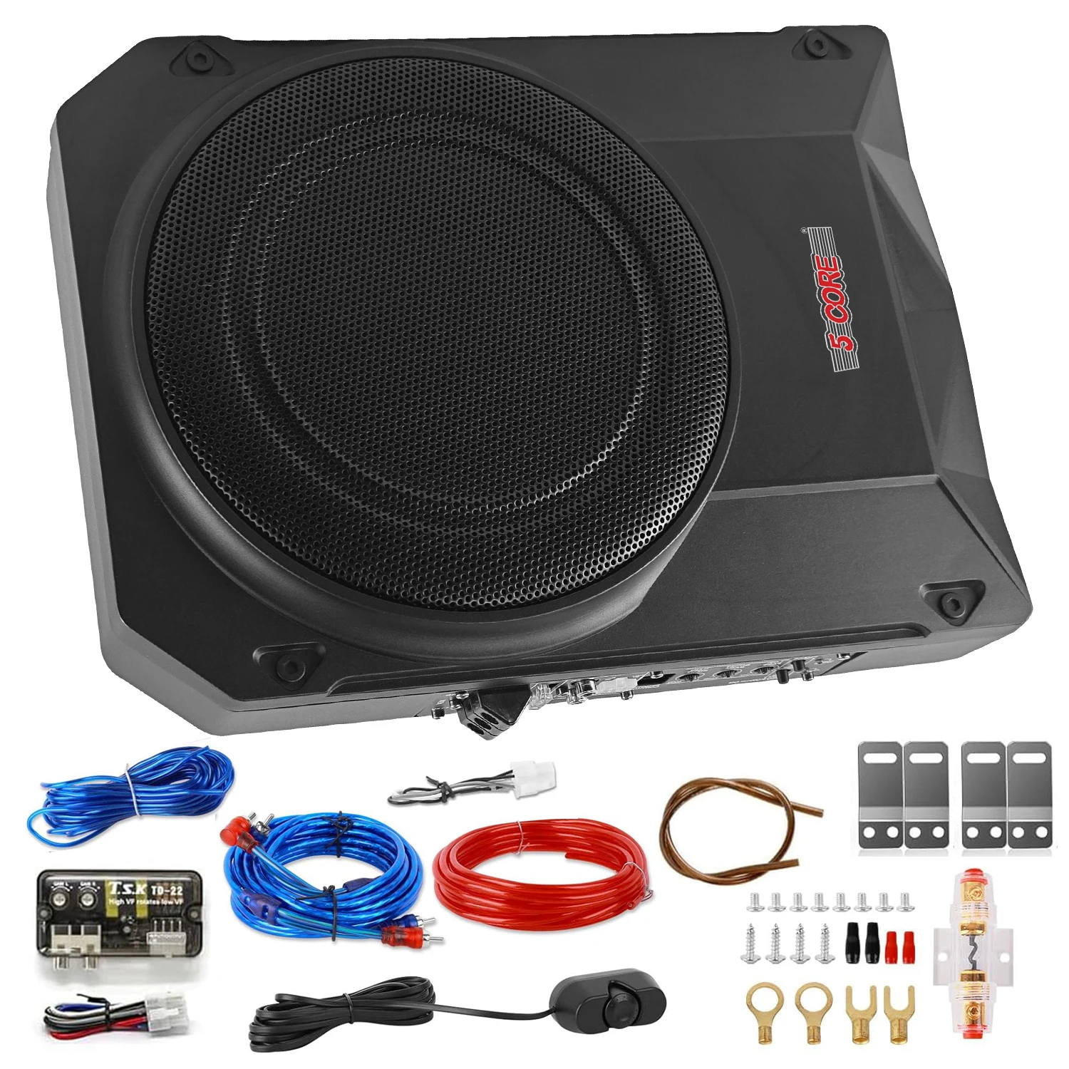 

5 Core 10 inch Slim Under Seat Car Audio Subwoofer 800W Built in Amplifier Sub Woofer Enclosure Box BTUBE UNDR ST 150