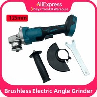 125mm Brushless Electric Angle Grinder Variable Speed Grinder Cutting Machine Woodworking Power Tool for Makita 18v Battery