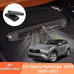 Under Seat Conditioner Vent Protection For Toyota Highlander Kluger XU70 70 2020 2021 2022 2023 Air Outlet Cover Car Accessories