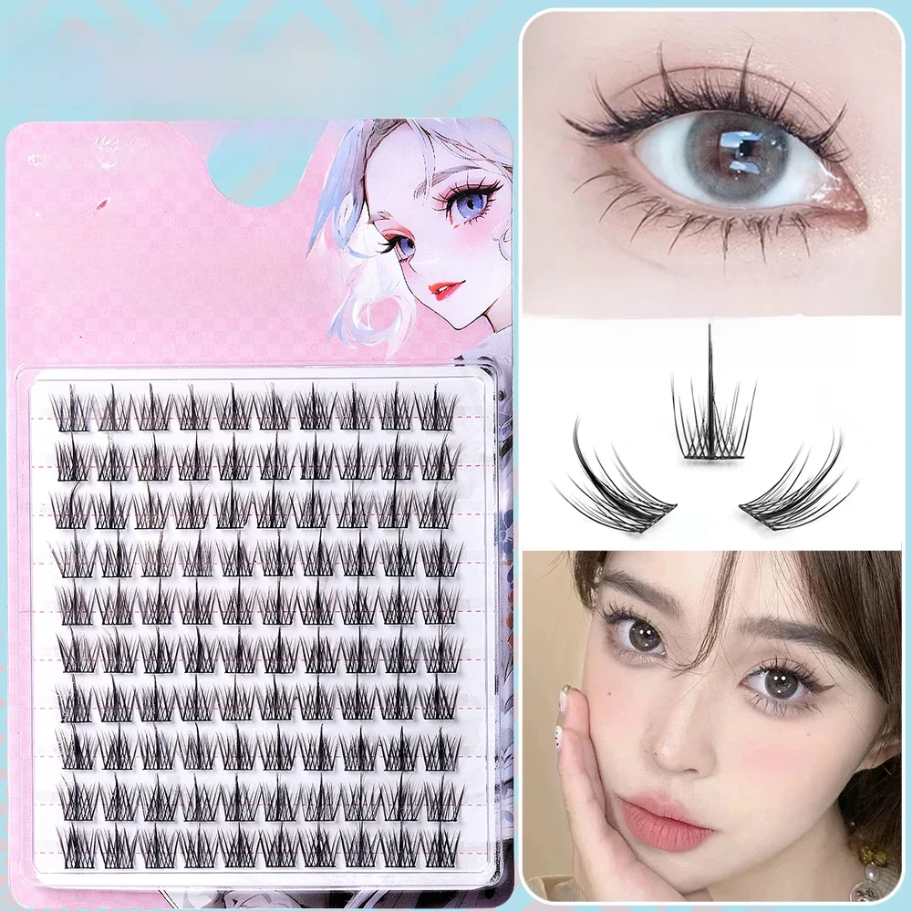 Yelix Manga Lashes Duża pojemność Dolly Lashes Cluster Cat Eye Lash Miękkie krzyżowe delikatne sztuczne rzęsy Przedłużanie rzęs — zdjęcie 2