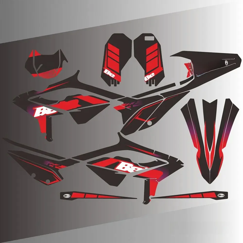 Naklejki Graficzne Pełne Zestawy Beta RR 125 200 250 300 350 390 430 480 2023 2024 Motocykl Tło S0312ABE — 2