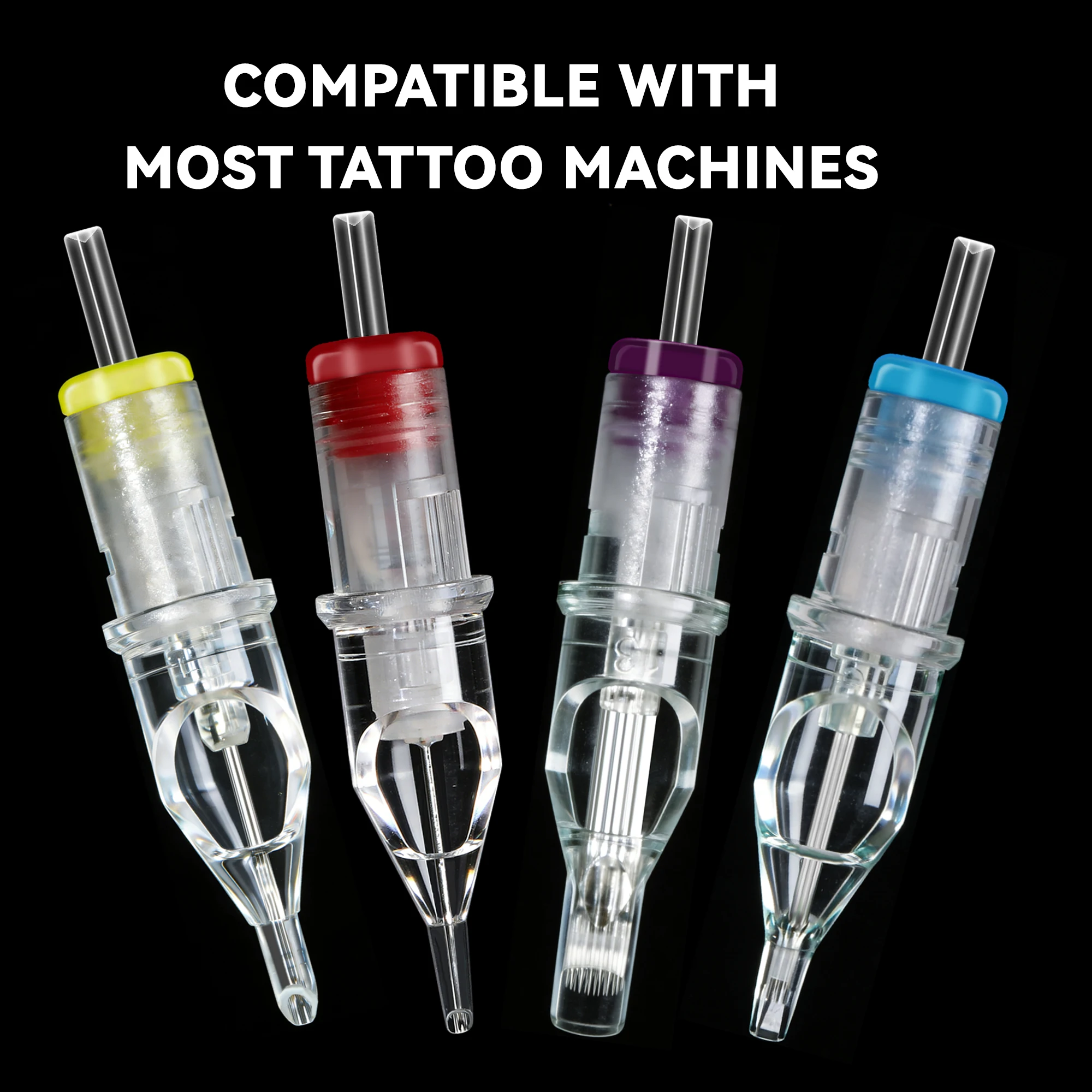 HRK Tattoo Cartridge Needles Round Liner 40pcs Disposable Semi-Permanent Safety Makeup Needles For Tattoo Pen Machine Grips