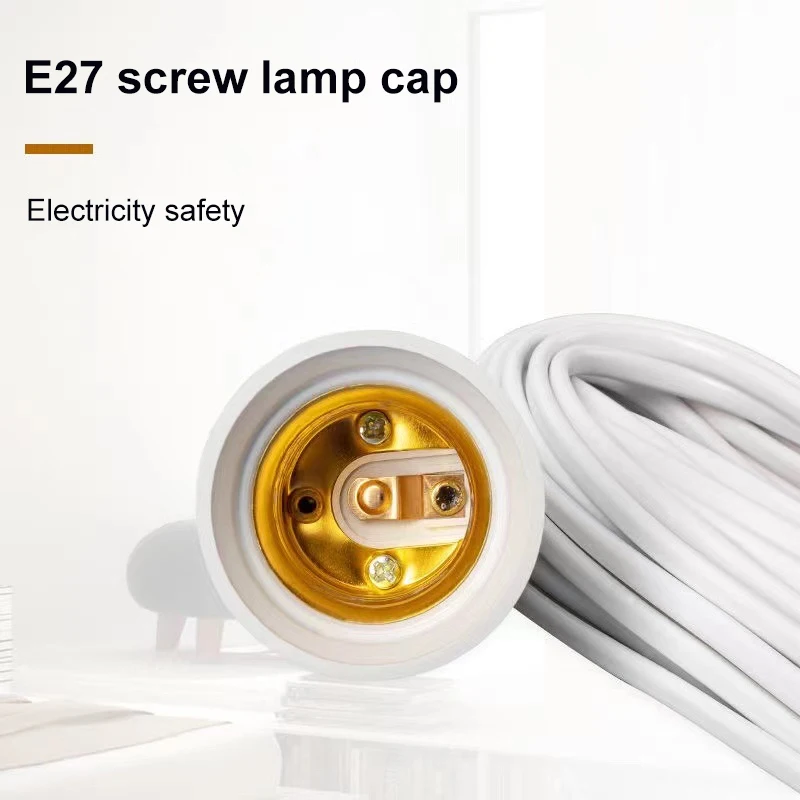 3/5/8/10m Lamp Bases Universal With Switch Led Bulb Socket Adapter E27 Screw Lamp Holder Accessories Tools Two Plugs Suspension