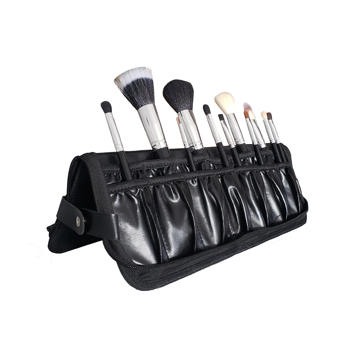 Profession Makeup Brush Accessories Foldable Brush Bag Easy Carry Handle Double Layer Bag Makeup Brush Collapsible Stroage Bag