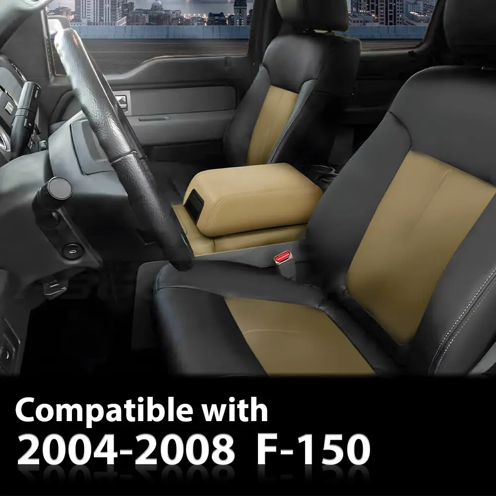 

Крышка подлокотника центральной консоли подходит для Ford F-150 2004-2008 годов бежевого цвета из искусственной кожи прочные долговечные аксессуары для салона автомобиля